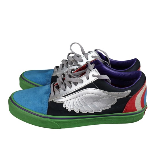 VANS Marvel Old Skool Shoes Mens 10.5 Multicolor Suede Lace Up Captain America main image 4